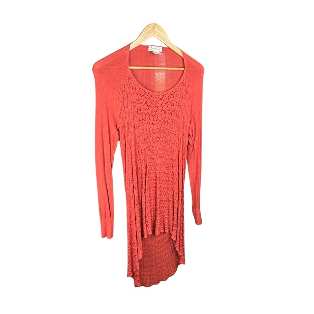 Grace & Lace Orange high-low knit dress —no lining
